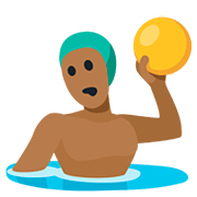 🤽🏾‍♂️ Emoji Homem Jogando Polo Aquático: Pele Morena Escura na Facebook 2.0.