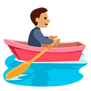 🚣🏽‍♂️ Emoji Hombre Remando En Un Bote: Tono De Piel Medio en Facebook 2.0.