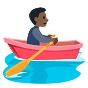 Emoji 🚣🏿‍♂️ Uomo In Barca A Remi: Carnagione Scura su Facebook 2.0.