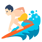 Emoji 🏄🏻‍♂️ Surfista Uomo: Carnagione Chiara su Facebook 2.0.
