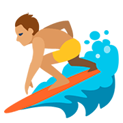 Emoji 🏄🏽‍♂️ Surfista Uomo: Carnagione Olivastra su Facebook 2.0.