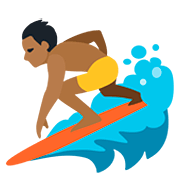 🏄🏾‍♂️ Emoji Homem Surfista: Pele Morena Escura na Facebook 2.0.