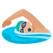 Emoji 🏊🏼‍♂️ Nuotatore: Carnagione Abbastanza Chiara su Facebook 2.0.
