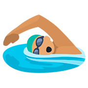 Emoji 🏊🏽‍♂️ Nuotatore: Carnagione Olivastra su Facebook 2.0.