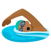 Emoji 🏊🏾‍♂️ Nuotatore: Carnagione Abbastanza Scura su Facebook 2.0.
