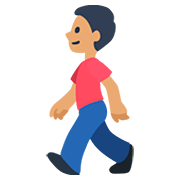 🚶🏽‍♂️ Emoji Hombre Caminando: Tono De Piel Medio en Facebook 2.0.