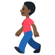 🚶🏿‍♂️ Emoji Homem Andando: Pele Escura na Facebook 2.0.