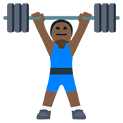 🏋🏿‍♂️ Emoji Homem Levantando Peso: Pele Escura na Facebook 2.0.