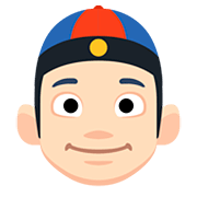 Emoji 👲🏻 Uomo Con Zucchetto Cinese: Carnagione Chiara su Facebook 2.0.