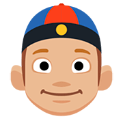 👲🏼 Emoji Mann mit chinesischem Hut: mittelhelle Hautfarbe Facebook 2.0.