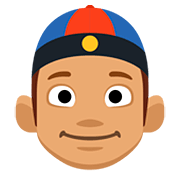 👲🏽 Emoji Hombre Con Gorro Chino: Tono De Piel Medio en Facebook 2.0.