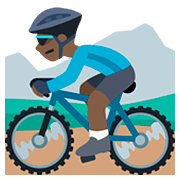 Emoji 🚵🏿 Ciclista Di Mountain Bike: Carnagione Scura su Facebook 2.0.