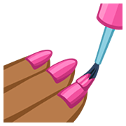 💅🏾 Emoji Pintarse Las Uñas: Tono De Piel Oscuro Medio en Facebook 2.0.