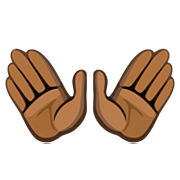 👐🏿 Emoji Mãos Abertas: Pele Escura na Facebook 2.0.