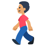🚶🏽 Emoji Persona Caminando: Tono De Piel Medio en Facebook 2.0.