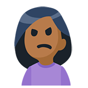 🙍🏾 Emoji Persona Frunciendo El Ceño: Tono De Piel Oscuro Medio en Facebook 2.0.