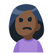 🙍🏿 Emoji Persona Frunciendo El Ceño: Tono De Piel Oscuro en Facebook 2.0.