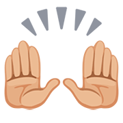 🙌🏼 Emoji Manos Levantadas Celebrando: Tono De Piel Claro Medio en Facebook 2.0.