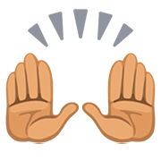🙌🏽 Emoji zwei erhobene Handflächen: mittlere Hautfarbe Facebook 2.0.