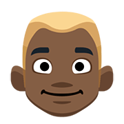 Emoji 👱🏿 Persona Bionda: Carnagione Scura su Facebook 2.0.