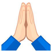 🙏🏻 Emoji Manos En Oración: Tono De Piel Claro en Facebook 2.0.