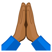 🙏🏾 Emoji Manos En Oración: Tono De Piel Oscuro Medio en Facebook 2.0.