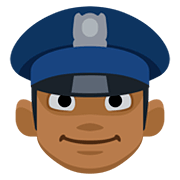 Emoji 👮🏾 Agente Di Polizia: Carnagione Abbastanza Scura su Facebook 2.0.