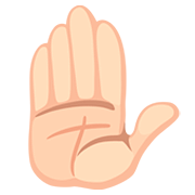 ✋🏻 Emoji erhobene Hand: helle Hautfarbe Facebook 2.0.