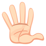🖐🏻 Emoji Hand mit gespreizten Fingern: helle Hautfarbe Facebook 2.0.