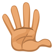 🖐🏽 Emoji Mão Aberta Com Os Dedos Separados: Pele Morena na Facebook 2.0.