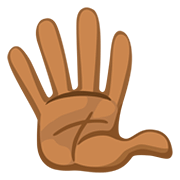🖐🏾 Emoji Mão Aberta Com Os Dedos Separados: Pele Morena Escura na Facebook 2.0.