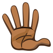 🖐🏿 Emoji Hand mit gespreizten Fingern: dunkle Hautfarbe Facebook 2.0.