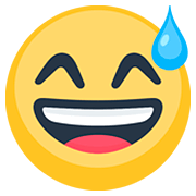 😅 Emoji grinsendes Gesicht mit Schweißtropfen Facebook 2.0.