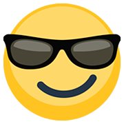 Emoji 😎 Faccina Con Sorriso E Occhiali Da Sole su Facebook 2.0.