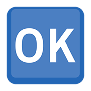 🆗 Emoji Großbuchstaben OK in blauem Quadrat Facebook 2.0.