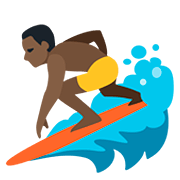 Emoji 🏄🏿 Persona Che Fa Surf: Carnagione Scura su Facebook 2.0.