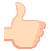 Emoji 👍🏻 Pollice In Su: Carnagione Chiara su Facebook 2.0.