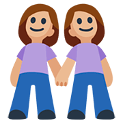 👭🏼 Emoji händchenhaltende Frauen: mittelhelle Hautfarbe Facebook 2.0.