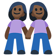 👭🏿 Emoji händchenhaltende Frauen: dunkle Hautfarbe Facebook 2.0.
