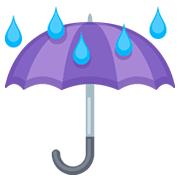 Émoji ☔ Parapluie Avec Gouttes De Pluie sur Facebook 2.0.