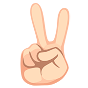 ✌🏻 Emoji Victory-Geste: helle Hautfarbe Facebook 2.0.
