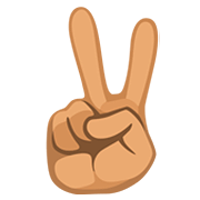 ✌🏽 Emoji Victory-Geste: mittlere Hautfarbe Facebook 2.0.