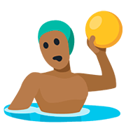 🤽🏾 Emoji Pessoa Jogando Polo Aquático: Pele Morena Escura na Facebook 2.0.