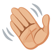 👋🏼 Emoji winkende Hand: mittelhelle Hautfarbe Facebook 2.0.
