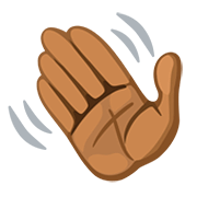 👋🏾 Emoji winkende Hand: mitteldunkle Hautfarbe Facebook 2.0.