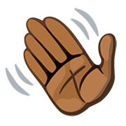 👋🏿 Emoji winkende Hand: dunkle Hautfarbe Facebook 2.0.