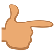 👉🏽 Emoji nach rechts weisender Zeigefinger: mittlere Hautfarbe Facebook 2.0.