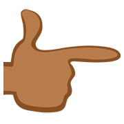 👉🏾 Emoji Dorso De Mano Con índice A La Derecha: Tono De Piel Oscuro Medio en Facebook 2.0.