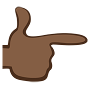 👉🏿 Emoji Dorso Da Mão Com Dedo Indicador Apontando Para A Direita: Pele Escura na Facebook 2.0.