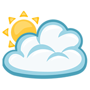 🌥️ Emoji Sol Detrás De Una Nube Grande en Facebook 2.0.